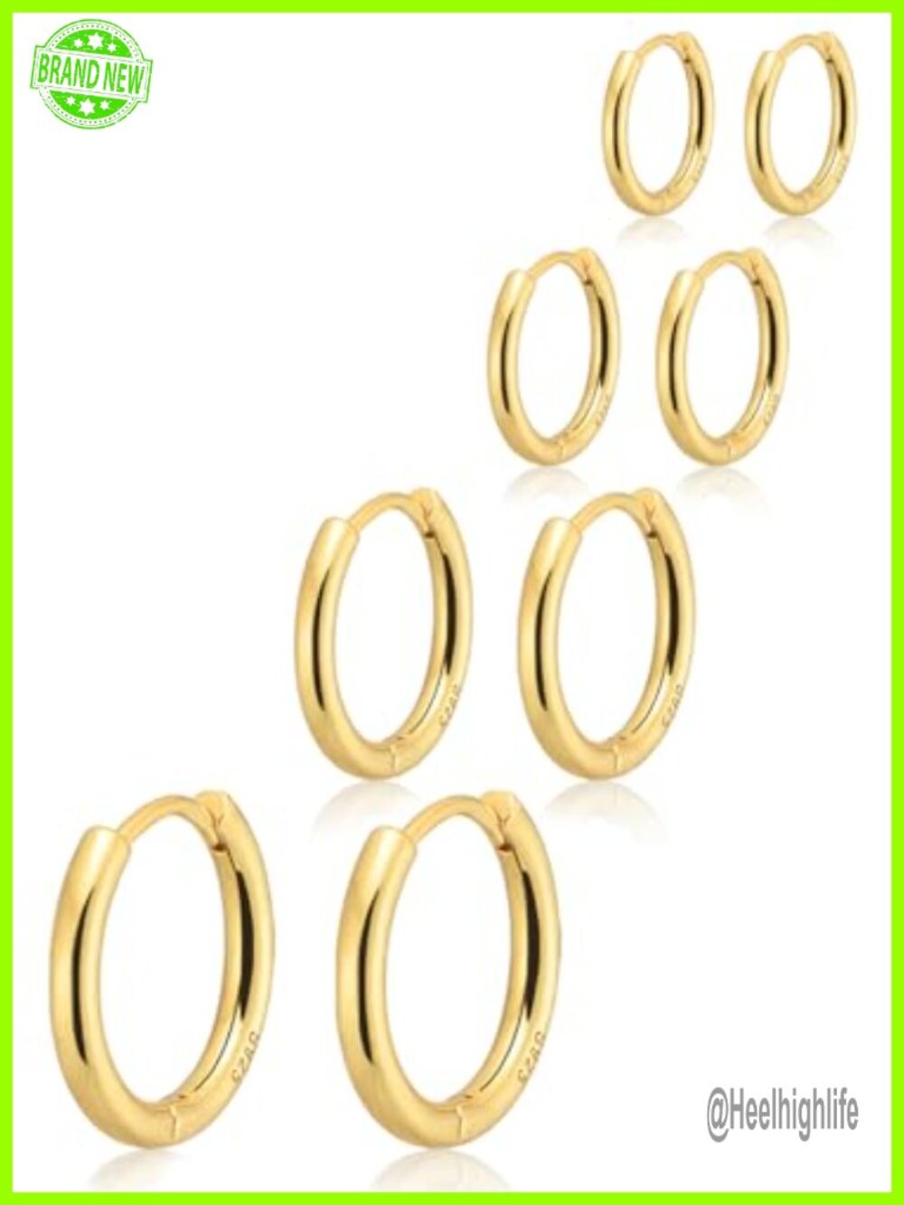 Small Gold Plated Huggie Hoop Earrings Set Hypoallergenic Cartilage Stackable